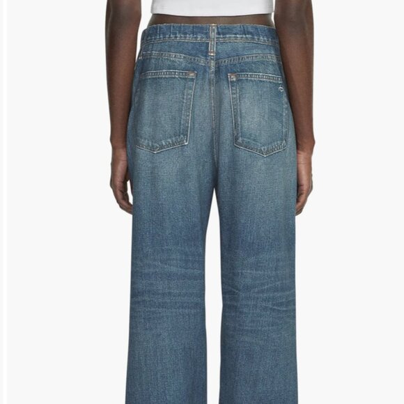 rag & bone Size S Miramar Wide Leg Terry Sweatpant Jeans (Lenox) - Picture 2 of 9